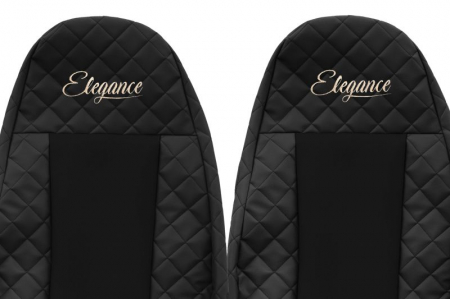 Huse scaun camion Elegance (negru, material eco-piele / velur, serie ELEGANCE, egrate) potrivit VOLVO [2]
