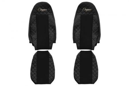 Huse scaune - Huse scaun camion Elegance (negru, material eco-piele / velur, serie ELEGANCE, egrate) potrivit VOLVO
