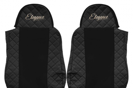 Huse scaun camion Elegance (negru, material eco-piele / velur, serie ELEGANCE) potrivit DAF [2]