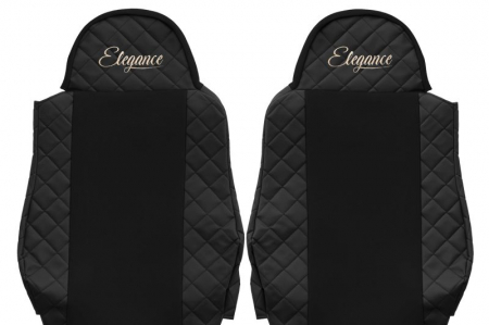 Huse scaun camion Elegance (negru, material eco-piele / velur, serie ELEGANCE) potrivit MAN [2]