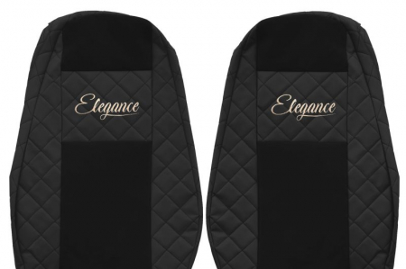 Huse scaun camion Elegance (negru, material eco-piele / velur, serie ELEGANCE) potrivit VOLVO FH4 [2]