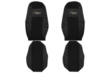 Huse scaune - Huse scaun camion Elegance (negru, material eco-piele / velur, serie ELEGANCE) potrivit VOLVO FH4