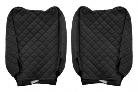 Huse scaun camion Elegance (negru, material eco-piele / velur, serie ELEGANCE, tetiera reglabila a pasagerului; tetiera reglabila a soferului) potrivit RENAULT T [1]