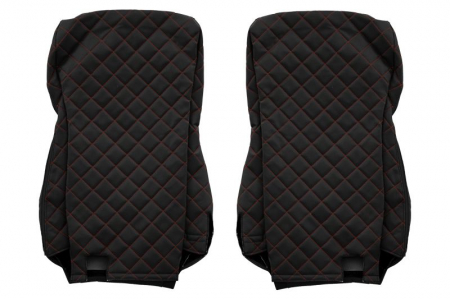 Huse scaun camion Elegance (negru/rosu, material eco-piele / velur, serie ELEGANCE, Euro 6) potrivit DAF [1]