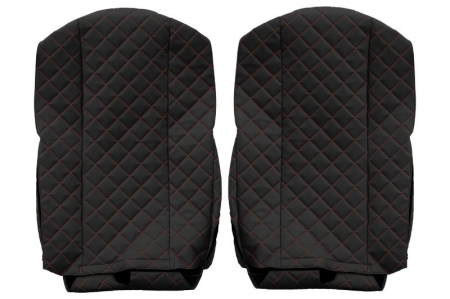 Huse scaun camion Elegance (negru/rosu, material eco-piele / velur, serie ELEGANCE) potrivit FORD F-MAX [1]