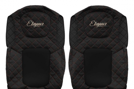 Huse scaun camion Elegance (negru/rosu, material eco-piele / velur, serie ELEGANCE) potrivit FORD F-MAX [2]