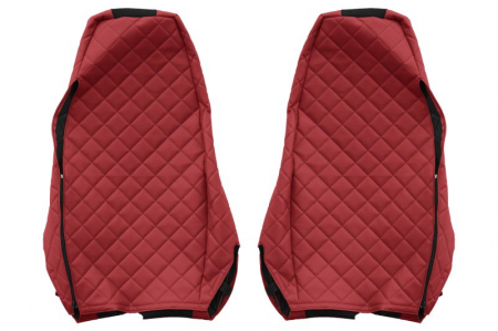 Huse scaun camion Elegance (rosu, material eco-piele, serie ELEGANCE, tetiera integrata pentru pasageri; tetiera soferului integrata) potrivit SCANIA R [1]