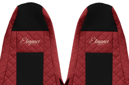 Huse scaun camion Elegance (rosu, material eco-piele / velur, serie ELEGANCE, Cabina STREAMLINE; fara microfon; tetiera integrata pentru pasageri; tetiera soferului integrata) potrivit SCANIA [2]