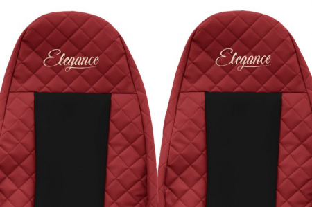 Huse scaun camion Elegance (rosu, material eco-piele / velur, serie ELEGANCE, egrate) potrivit VOLVO [2]