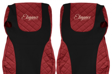 Huse scaun camion Elegance (rosu, material eco-piele / velur, serie ELEGANCE, Euro 6) potrivit DAF [2]