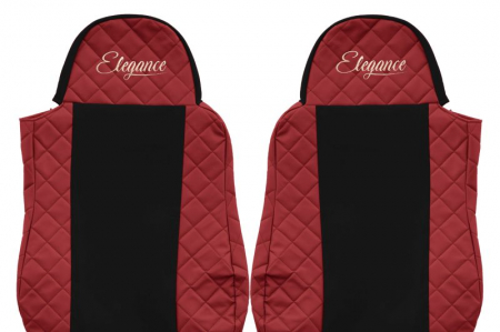 Huse scaun camion Elegance (rosu, material eco-piele / velur, serie ELEGANCE) potrivit DAF [2]