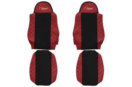 Huse scaune - Huse scaun camion Elegance (rosu, material eco-piele / velur, serie ELEGANCE) potrivit MAN