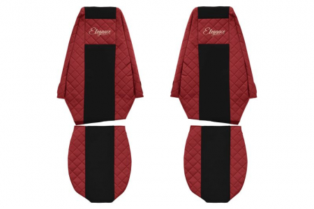 Huse scaune - Huse scaun camion Elegance (rosu, material eco-piele / velur, serie ELEGANCE) potrivit RENAULT MAGNUM