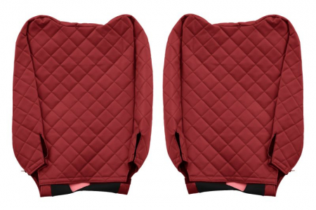 Huse scaun camion Elegance (rosu, material eco-piele / velur, serie ELEGANCE, tetiera reglabila a pasagerului; tetiera reglabila a soferului) potrivit RENAULT T [1]