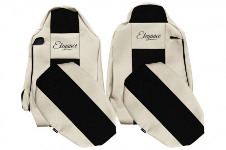 Accesorii - Huse scaun camion ELEGANCE S (bej, material eco-leather / velur potrivit MAN TGX dupa 2006