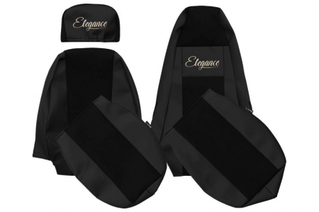 Huse scaune - Huse scaun camion ELEGANCE S (negru, material eco-leather / velur,) potrivit SCANIA P,G,R,T dupa 2003