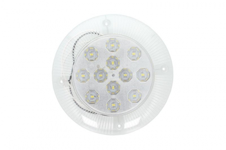 Electrice - Lampa lumina interior alb, 12V, suprafata, inaltime 19mm, diametru 190mm, 12 leduri, reflector argintiu