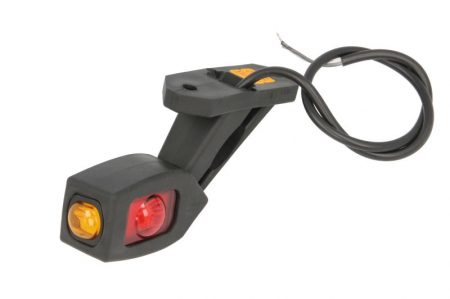 Lumini marcaj - Lumini marcaj dreapta, portocaliu/rosu/alb, LED, inaltime 87; latime 35,5; adancime 163, lungime furtun 500, brat scurt, 12/24V pentru suprafete orizontale