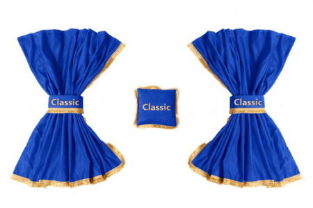 Perdea cortina cabina (piele intoarsa) CLASSIC, cantitate in set: 5buc albastru, tip cabina: SPACE potrivit DAF XF 105, XF 106, XF 95 dupa 2002 [1]
