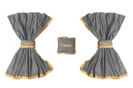 Perdea cortina cabina (cabina larga, piele intoarsa) CLASSIC, cantitate in set: 5buc gri, tip cabina: XXL potrivit MAN TGA, TGX I dupa 2000 [1]
