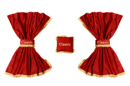 Perdea cortina cabina CLASSIC, cantitate in set: 5buc rosu [1]