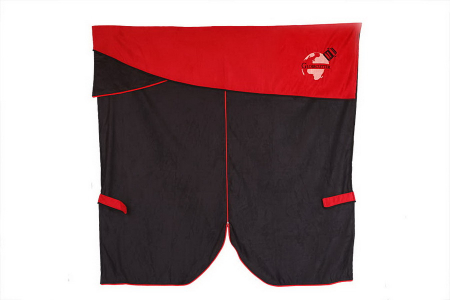 Cortina cabina - Perdea cortina cabina ELEGANCE, set 7 buc negru/rosu
