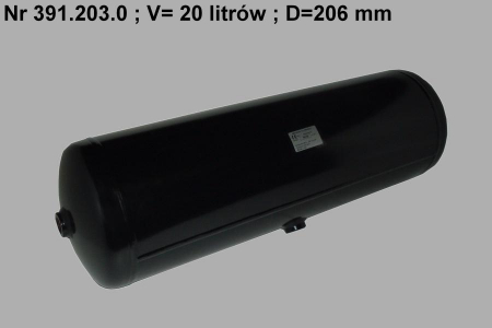 Rezervor - Rezervor aer sistem compresor POLMO diametru 206mm/lungime690mm/ debit 20dm/3, 2xM22x1, 5 singura conectare ambele parti, drain M22x1, 5