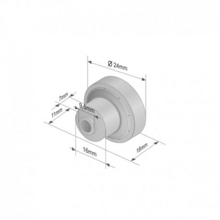 Rola culisare - Rola culisare acoperis prelata diametru 24mm x latime 7mm