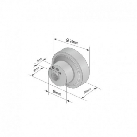 Rola culisare - Rola culisare acoperis prelata diametru 24mm x latime 7mm