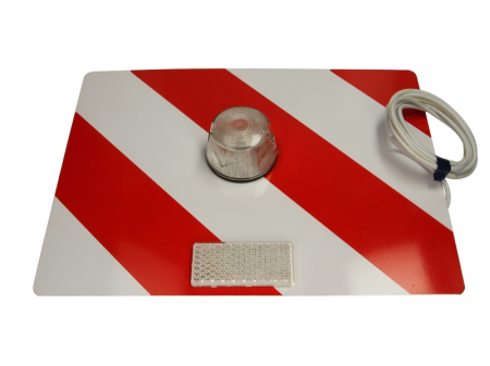 Semn de avertizare - Placa semn avertizare gabarit depasit 1 buc, fata; partea dreapta; cu lampa alba 30cm x 40cm