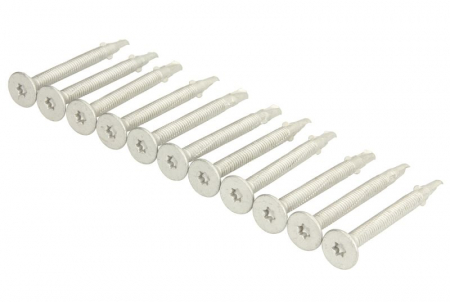 Scule de mana - Set 10 bucati suruburi  torx, zinc galvanizat, diametru 6,3mm, lungime 70mm, lemn/otel