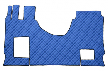 Covorase podea camion - Set covor podea camion Mercedes Actros scaun pasager convertibil, ECO-LEATHER, set 3 buc. (material - eco-piele, culoare - albastru, cabina lata 250 cm) 