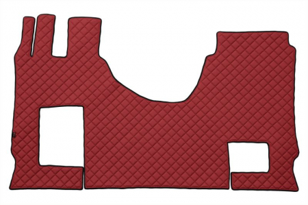Covorase podea camion - Set covor podea camion Mercedes Actros scaun pasager convertibil, ECO-LEATHER, set 3 buc. (material - eco-piele, culoare - rosu, cabina lata 250 cm)