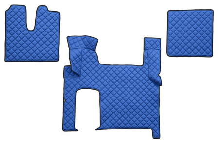 Accesorii - Set covor podea camion potrivit MAN ECO-LEATHER, set 3 buc. (material - eco-piele, culoare - albastru, transmisie automata) potrivit MAN TGX