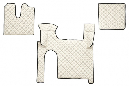 Covorase podea camion - Set covor podea camion potrivit MAN ECO-LEATHER, set 3 buc. (material - eco-piele, culoare - bej, pentru transmisie manuala) potrivit MAN