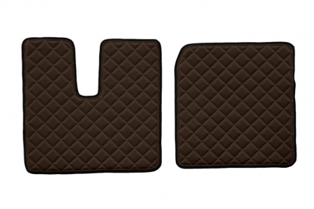 Set covor podea camion potrivit MAN ECO-LEATHER, set 3 buc. (material - eco-piele, culoare - maro, cabina lata 250 cm) potrivit MAN TGA dupa 1999 [1]