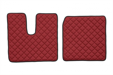 Set covor podea camion potrivit MAN ECO-LEATHER, set 3 buc. (material - eco-piele, culoare - rosu, cabina lata 250 cm) potrivit MAN TGA dupa 1999 [1]