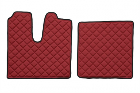 Set covor podea camion potrivit MAN ECO-LEATHER, set 3 buc. (material - eco-piele, culoare - rosu, pentru transmisie manuala) potrivit MAN TGX [1]