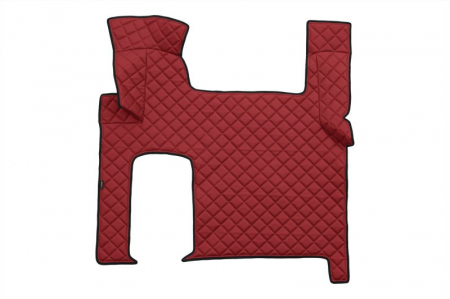 Covorase podea camion - Covor podea camion potrivit MAN, doua sertare tunel central ECO-LEATHER, 1 bucata (material - eco-piele, culoare - rosu, transmisie automata) potrivit MAN TGX