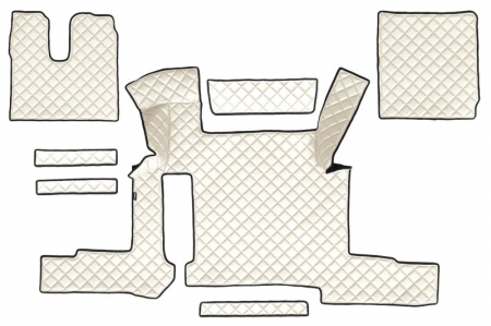 Covorase podea camion - Set covor podea camion potrivit MAN ECO-LEATHER, set 7 bucati (material - eco-piele, culoare - bej, pentru transmisie manuala) potrivit MAN