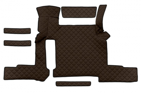 Set covor podea camion potrivit MAN ECO-LEATHER, set 7 bucati (material - eco-piele, culoare - maro, pentru transmisie manuala) potrivit MAN TGX [2]