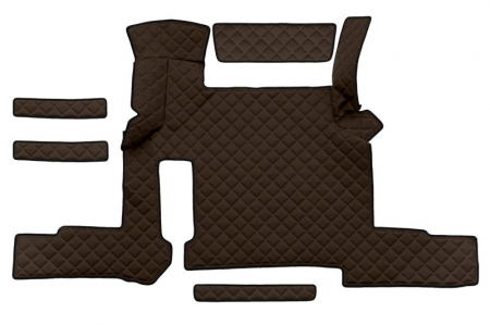 Set covor podea camion potrivit MAN ECO-LEATHER, set 7 bucati (material - eco-piele, culoare - maro, transmisie automata) potrivit MAN TGX  [2]