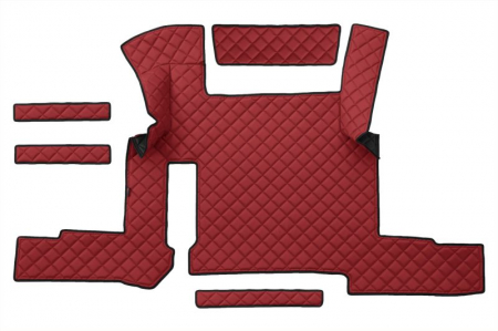 Set covor podea camion potrivit MAN ECO-LEATHER, set 7 bucati (material - eco-piele, culoare - rosu, transmisie automata) potrivit MAN TGX [2]