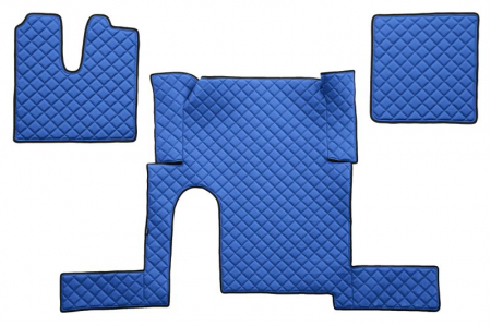Covorase podea camion - Set covor podea camion potrivit MAN un sertar, ECO-LEATHER, set 3 buc. (material - eco-piele, culoare - albastru, pentru transmisie manuala) potrivit MAN TGX