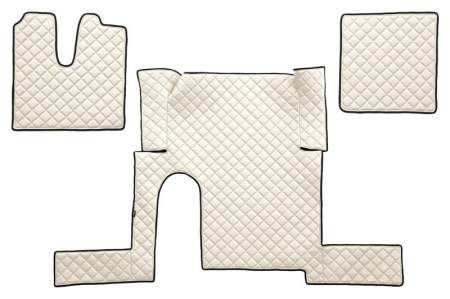 Covorase podea camion - Set covor podea camion potrivit MAN un sertar, ECO-LEATHER, set 3 buc. (material - eco-piele, culoare - bej, pentru transmisie manuala) potrivit MAN TGX