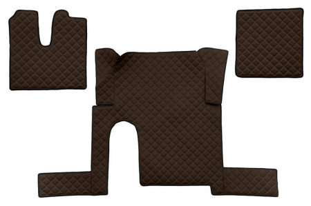 Covorase podea camion - Set covor podea camion potrivit MAN un sertar, ECO-LEATHER, set 3 buc. (material - eco-piele, culoare - maro, pentru transmisie manuala) potrivit MAN TGX I 0