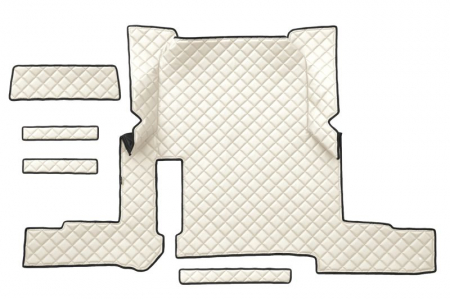 Covorase podea camion - Covor podea camion potrivit MAN tunel central un sertar, ECO-LEATHER, set 5 buc (material - eco-piele, culoare - bej, transmisie automata) potrivit MAN TGX