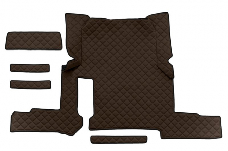 Set covor podea camion potrivit MAN un sertar, ECO-LEATHER, set 7 bucati (material - eco-piele, culoare - maro, transmisie automata) potrivit MAN TGX dupa 2019 [2]