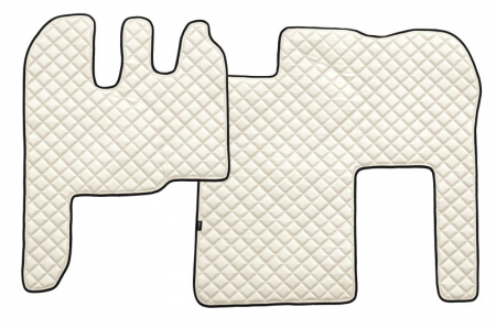 Covorase podea camion - Set covor podea camion potrivit Renault ECO-LEATHER, 2 bucati (material - eco-piele, culoare - bej) potrivit Renault Truck MAGNUM dupa 2004
