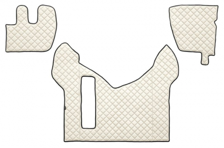 Covorase podea camion - Set covor podea camion potrivit Renault ECO-LEATHER, set 3 buc. (material - eco-piele, culoare - bej) potrivit Renault Truck PREMIUM 2 dupa 2005